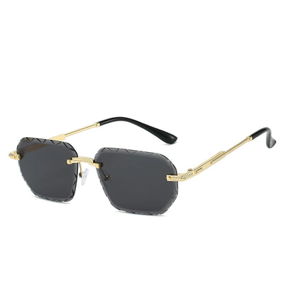 Rimless Square Metal Sun Glasses Women Men Fashion Luxury Sun Glasses Beach Travel Eyeglasses Lady Man UV400 Protective Glasses
