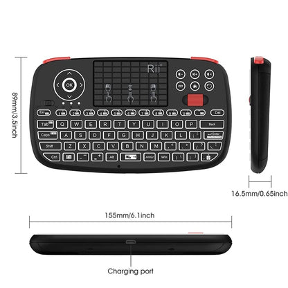 Rii i4 Mini Bluetooth Wireless Keyboard With Touchpad 2.4GHz Backlit Mouse Remote Control For Windows Android TV Box Smart TV