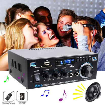 Woopker AK35/AK45/AK45 Pro/AK55 Digital Amplifier Bluetooth Sound Amplifier 2 Channel HIFi FM USB Audio Amp For Home Car Karaoke