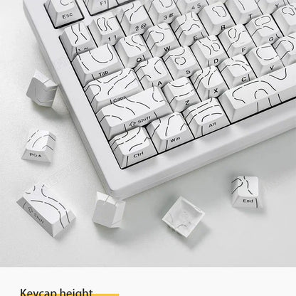 Contour 4.0 Side Engraved Keycap PBT Translucent 97/130 Key Mechanical Keyboard Key Cap White For Magnetic Switch F75 GMK87