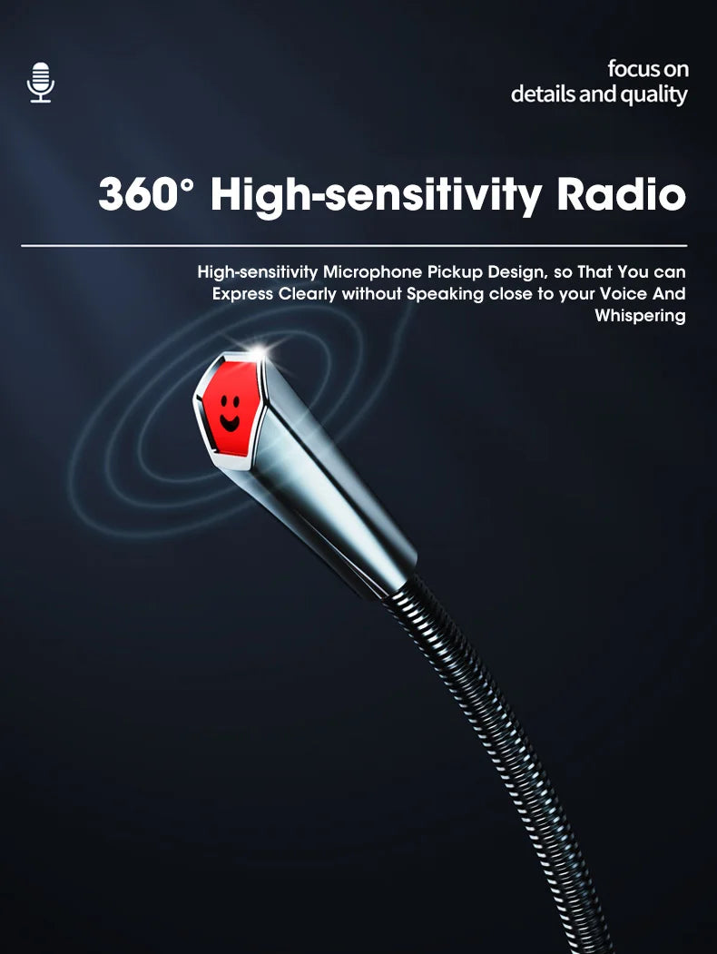 Mini Microphone PC Mic 3.5mm AUX Wired Microphones for PC Computer Laptop Notebook Loud Speaker