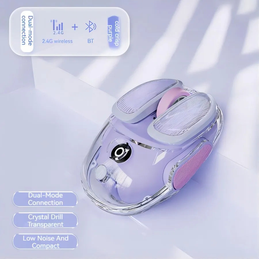 EWEADN Cute Ergonomic Gaming Mouse, Mini Potato-Shaped Wireless Mouse, Silent Dual Mode BT/2.4G, Rechargeable, for Laptop/Office