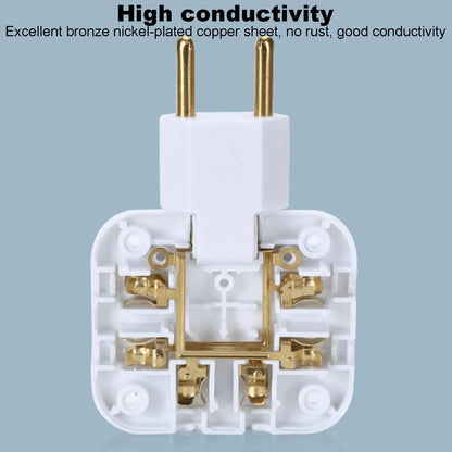 3 Way Outlet Adapters Multiple Outlet Splitter 2500W Multifunctional Space Saving Portable 180 Degree Rotating Tip Flat