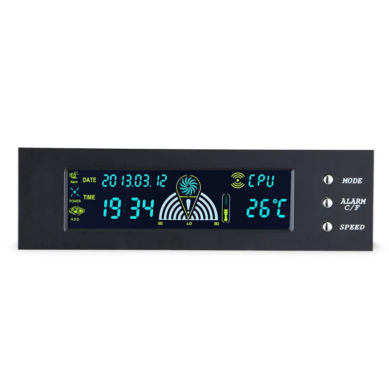 5.25 Inch 12V PC Computer Fan Controller 3 Fan Speed Controller Temperature Sensor LCD Digital Display Front Panel For PC