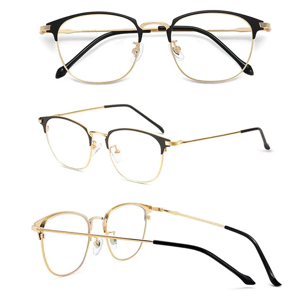 Classic Semi Rimless Anti Blue Light Blocking Glasses Metal Frame Men Square Ray Filter Eyeglasses Frames Computer Women Goggles