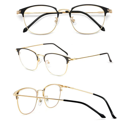 Classic Semi Rimless Anti Blue Light Blocking Glasses Metal Frame Men Square Ray Filter Eyeglasses Frames Computer Women Goggles