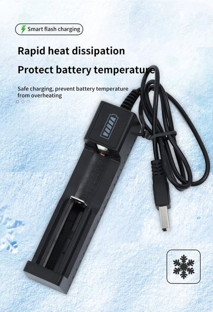 18650 Battery Charger 1/2/4 Slots Dual 18650 Charging 3.7V  Rechargeable Lithium Battery USB Charger For 16340 14500 18650