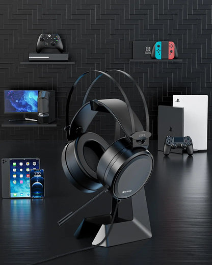 NUBWO N7 Gaming Headsets for PS4/PS5/Switch/Xbox One Wired Gaming Headphones with Noise Canceling Mic Over Ear Gaming Headphones