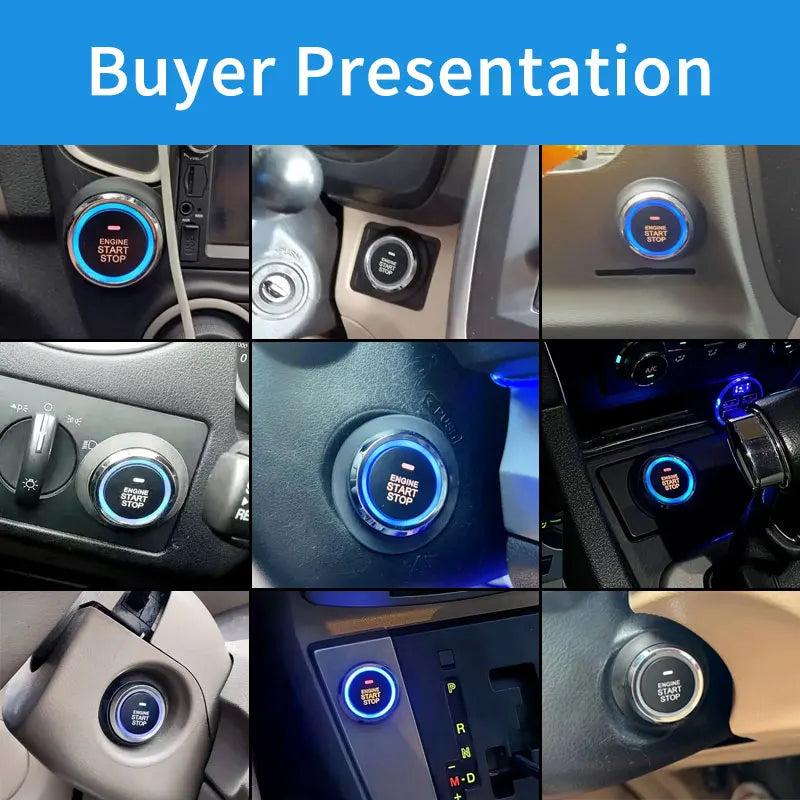Car Alarm Suitable for Diesel Vehicles Engine Start Stop Button Remote Key Ignition Keyless Start System Turn Signal Universal