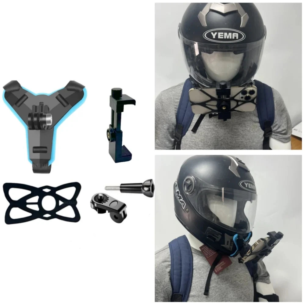 Motorcycle Helmet Phone Stand Mount Holder For GoPro Hero 12 10 9 8 7 Action Sports Camera Holder Motorcycle Camera Accessories