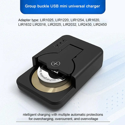 Hotest Mini Button Bettery Charger Smart Type-C Rechargeable Lithium LIR2032 LIR2450 4.2V Protable Battery Charger
