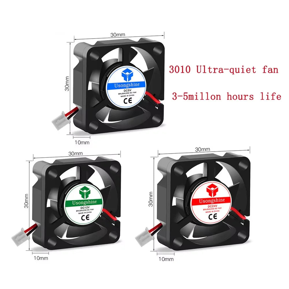 Cooling Fan 3010 4010 5010 5V/12V/24V DC Brushless fan for radiator cooler 3D Pinter Parts
