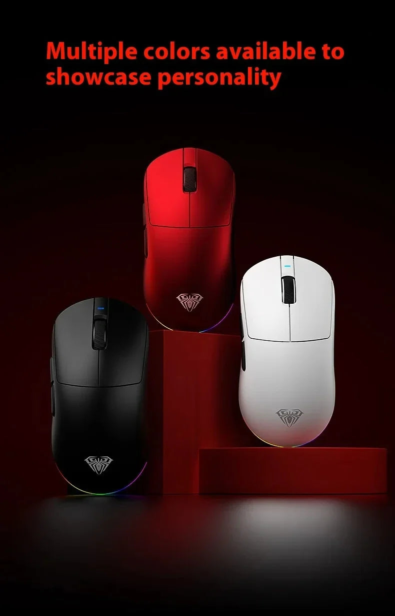 Aula V9 Ultra Wireless Gaming Mouse Custom Esports Design Dual 8K 3 Mode PAW3950 Sensor 55g Lightweight Ergonomic Accessory