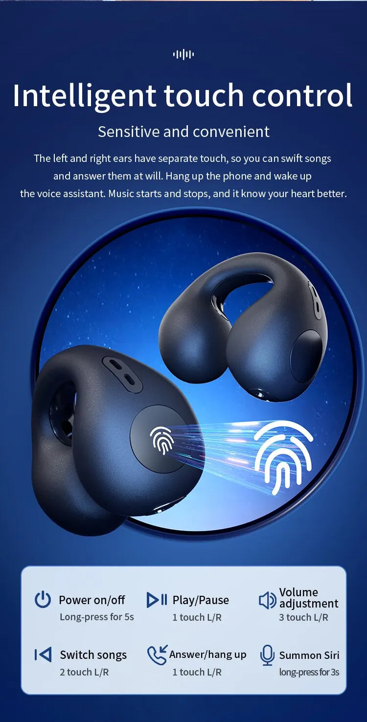 T75 Wireless Bluetooth Earphones Headphones Outdoor Sports Headset 5.3 With Charging Bin Display Touch Control Earbuds for Muisc
