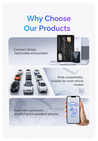 NEW Wireless Mini Box 2in1 CarPlay Android Auto Wireless Mini Box Adapter Smart Plug And Play Dongle Bluetooth WiFi Fast Connect