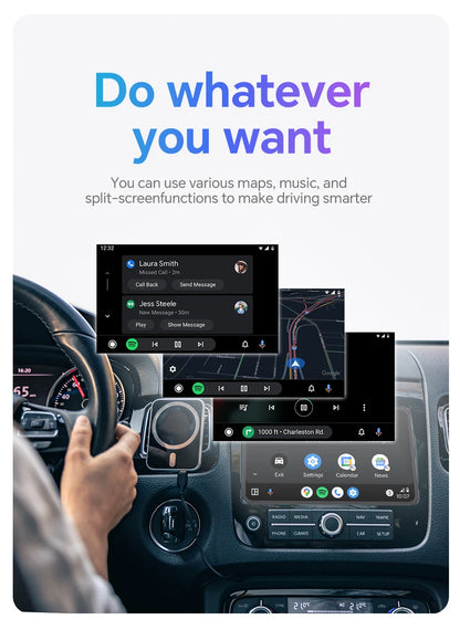 NEW Wireless Mini Box 2in1 CarPlay Android Auto Wireless Mini Box Adapter Smart Plug And Play Dongle Bluetooth WiFi Fast Connect