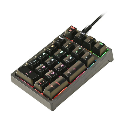 21 Key Digital Keyboard Wired Ergonomic RGB Backlit Mechanical Keyboard Keycaps Sensitive for Desktop Laptop for Office Business
