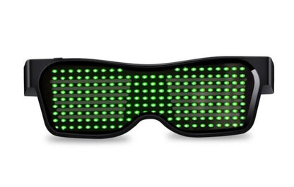 Bluetooth LED Glasses DIY Multilingual Text Graffiti RGBW/RED/Green Color for Halloween Party Rave Music Festival Glow Glasses