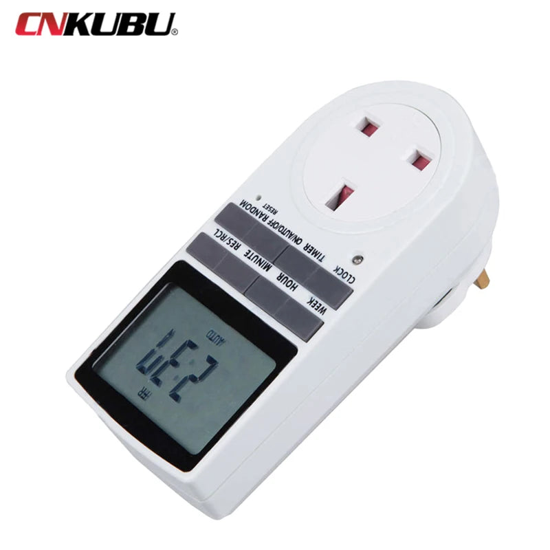 EU Electronic Digital Timer Switch US FR BR Plug Kitchen Timer Socket Outlet 230V 110V 7 Day 12/24 Hour Programmable Timing