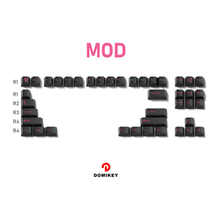 Domikey Miami Night Cherry Profile abs doubleshot keycap for mx keyboard poker 87 104 gh60 xd64 xd68 xd84 BM60 BM65 BM68 BM80