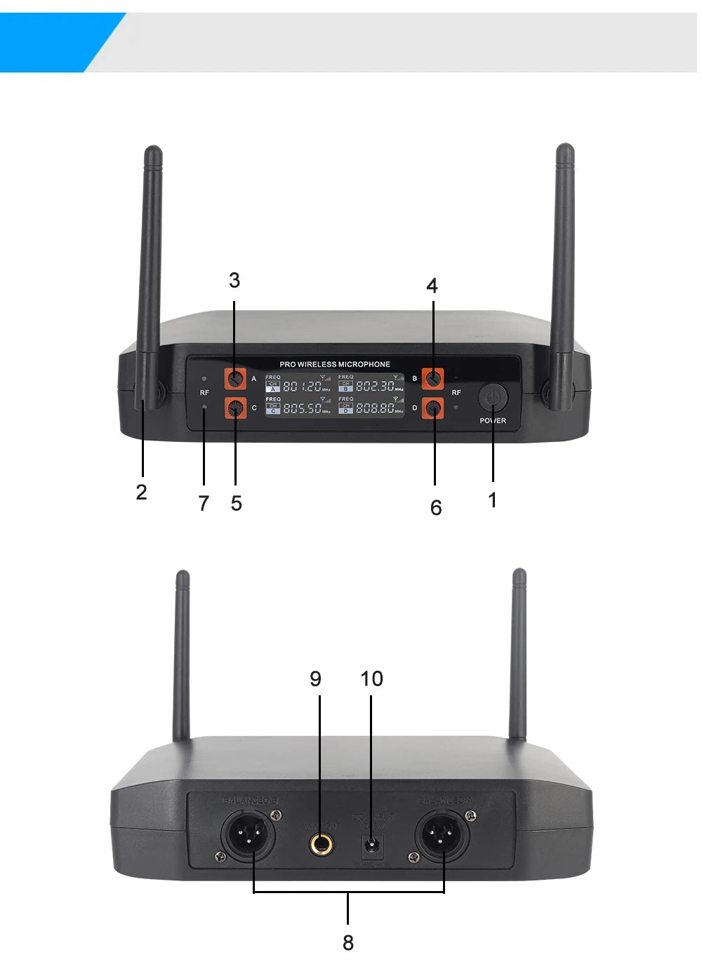 Wireless Microphone Handheld 4 Channel UHF Fixed Frequency Dynamic Microphone For Karaoke Wedding Party Band Church Performance