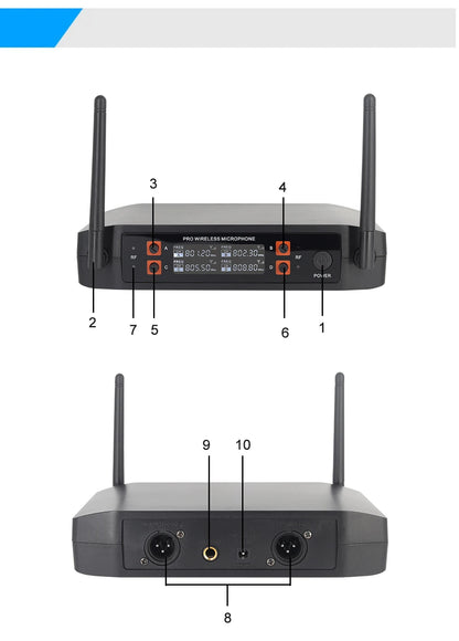Wireless Microphone Handheld 4 Channel UHF Fixed Frequency Dynamic Microphone For Karaoke Wedding Party Band Church Performance