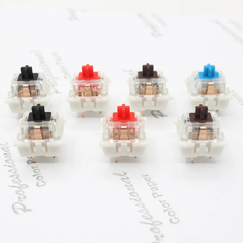 100PCS Mechanical Keyboard Black Blue Brown Red Key Switch For CIY Sockets SMD 3pin Thin Pins Compatible With MX Switch
