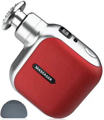 Mini Pocket Fascia Gun with 4 Silicone Massage Heads Lightweight Portable Perfect for Office Home Use Low-noise Muscle Massager