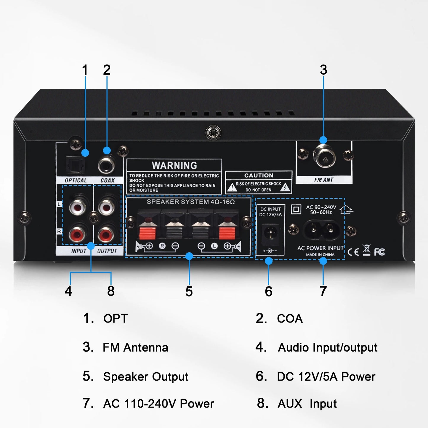Woopker AK35/AK45/AK45 Pro/AK55 Digital Amplifier Bluetooth Sound Amplifier 2 Channel HIFi FM USB Audio Amp For Home Car Karaoke