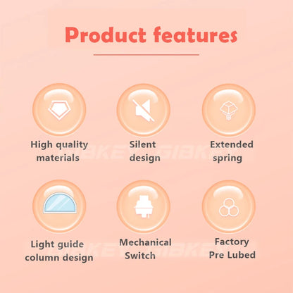 Outemu Silent Peach V3 Switch Lubed Mute Lemon V3 Switches Mechanical Keyboard Linear Tactile 5Pin Hot swap Pre Lubed PA66 POM