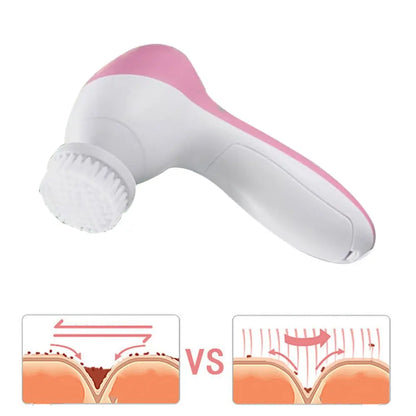 Electric Facial Cleaner 5 IN 1 Face Cleansing Brush Wash Machine Spa Skin Care Massager Blackhead Cleaning Facial Cleanser Tools