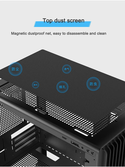 Power Train V1 MATX ITX Chassis Desktop Computer Side Transparent Glass Vertical Host Support 240/280 Water Cooling PC Case