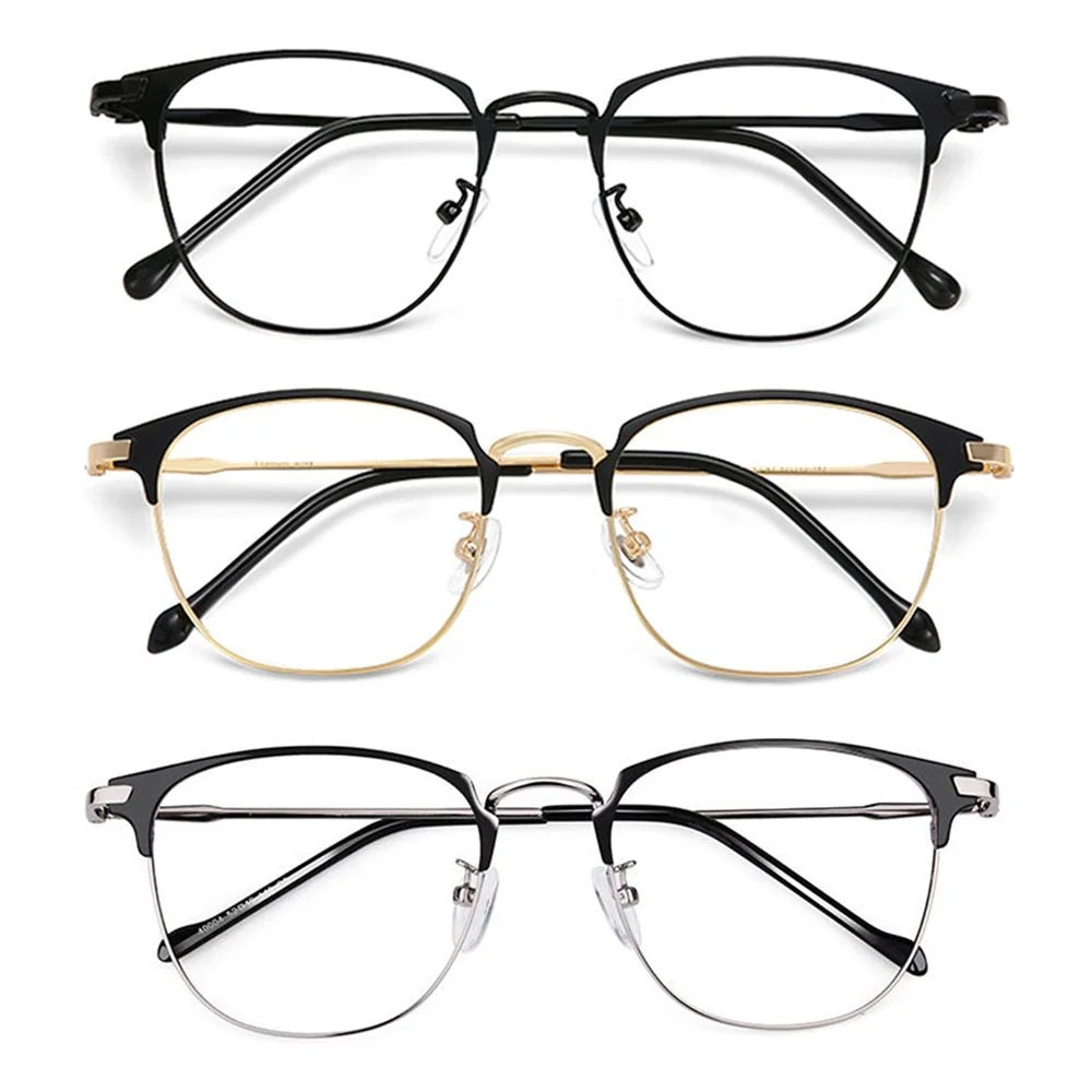 Classic Semi Rimless Anti Blue Light Blocking Glasses Metal Frame Men Square Ray Filter Eyeglasses Frames Computer Women Goggles