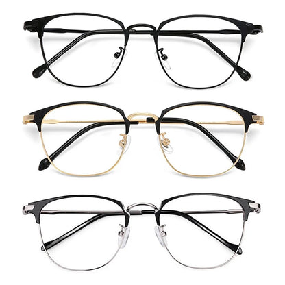 Classic Semi Rimless Anti Blue Light Blocking Glasses Metal Frame Men Square Ray Filter Eyeglasses Frames Computer Women Goggles