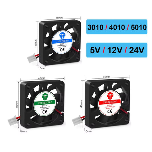 Cooling Fan 3010 4010 5010 5V/12V/24V DC Brushless fan for radiator cooler 3D Pinter Parts