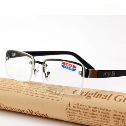 Fashion Half-frame Reading Glasses  for Men and Women Square Frame Presbyopia Glasses +1.0 To +4.0