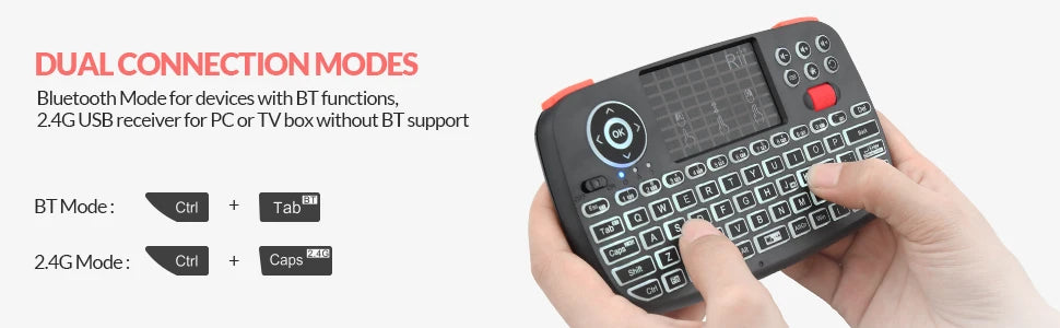 Rii i4 Mini Bluetooth Wireless Keyboard With Touchpad 2.4GHz Backlit Mouse Remote Control For Windows Android TV Box Smart TV
