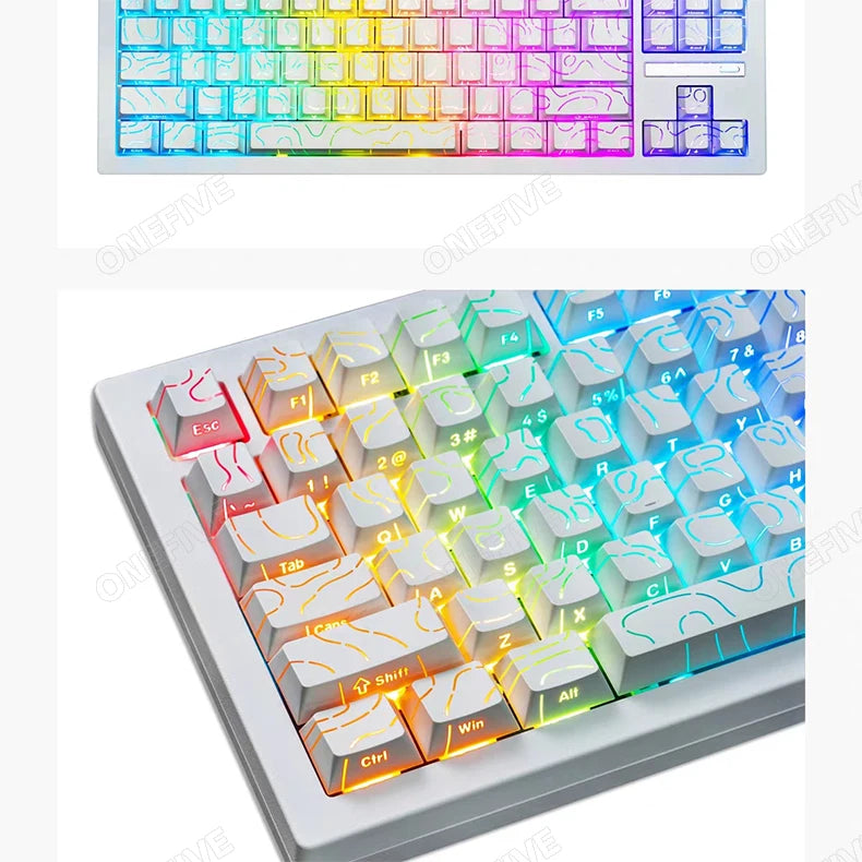 Contour 4.0 Side Engraved Keycap PBT Translucent 97/130 Key Mechanical Keyboard Key Cap White For Magnetic Switch F75 GMK87