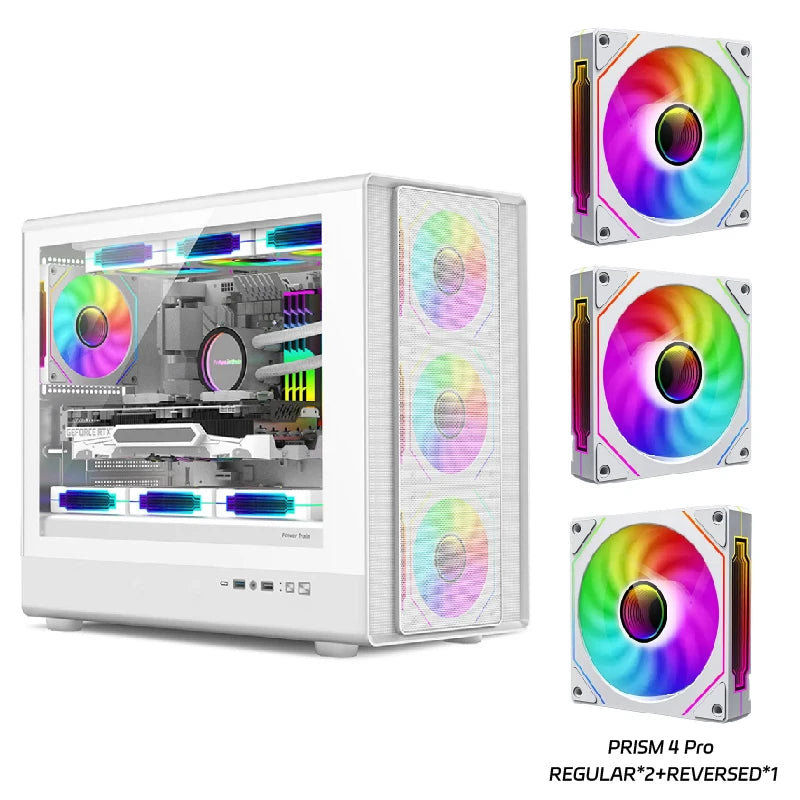Power Train V1 MATX ITX Chassis Desktop Computer Side Transparent Glass Vertical Host Support 240/280 Water Cooling PC Case