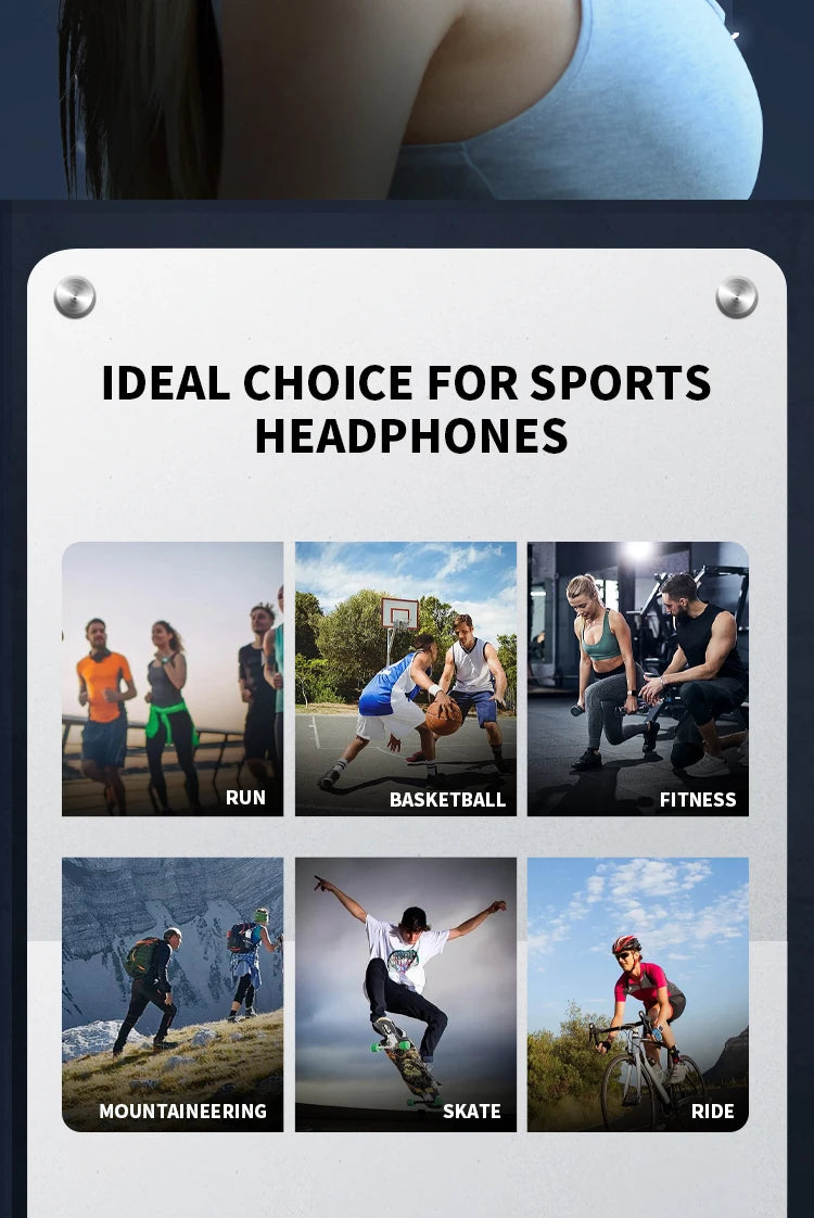 2025 True Bone Conduction Earphones Bluetooth 5.3 Sports Wireless Headphones Ear Hook Waterproof Headset for Running Driving