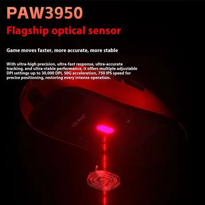 Aula V9 Ultra Wireless Gaming Mouse Custom Esports Design Dual 8K 3 Mode PAW3950 Sensor 55g Lightweight Ergonomic Accessory