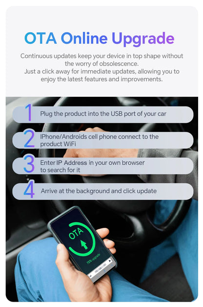 NEW Wireless Mini Box 2in1 CarPlay Android Auto Wireless Mini Box Adapter Smart Plug And Play Dongle Bluetooth WiFi Fast Connect