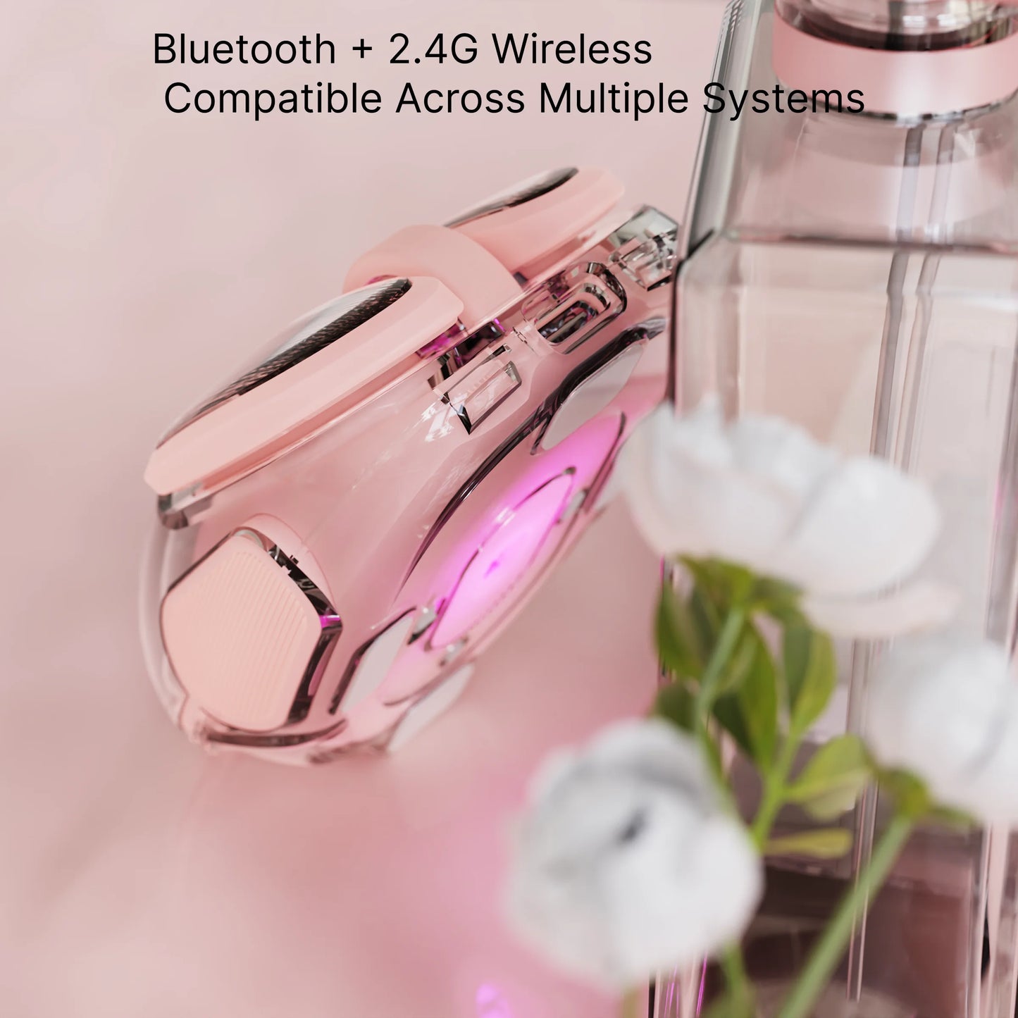 EWEADN Cute Ergonomic Gaming Mouse, Mini Potato-Shaped Wireless Mouse, Silent Dual Mode BT/2.4G, Rechargeable, for Laptop/Office