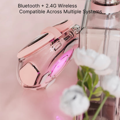 EWEADN Cute Ergonomic Gaming Mouse, Mini Potato-Shaped Wireless Mouse, Silent Dual Mode BT/2.4G, Rechargeable, for Laptop/Office