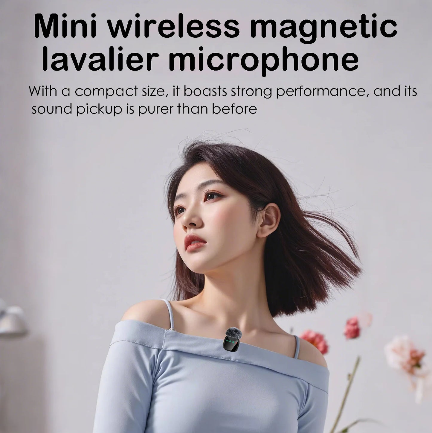 Mini wireless lavalier microphone,with charging case,long battery life, latest noise reduction technology
