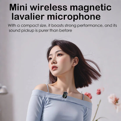 Mini wireless lavalier microphone,with charging case,long battery life, latest noise reduction technology