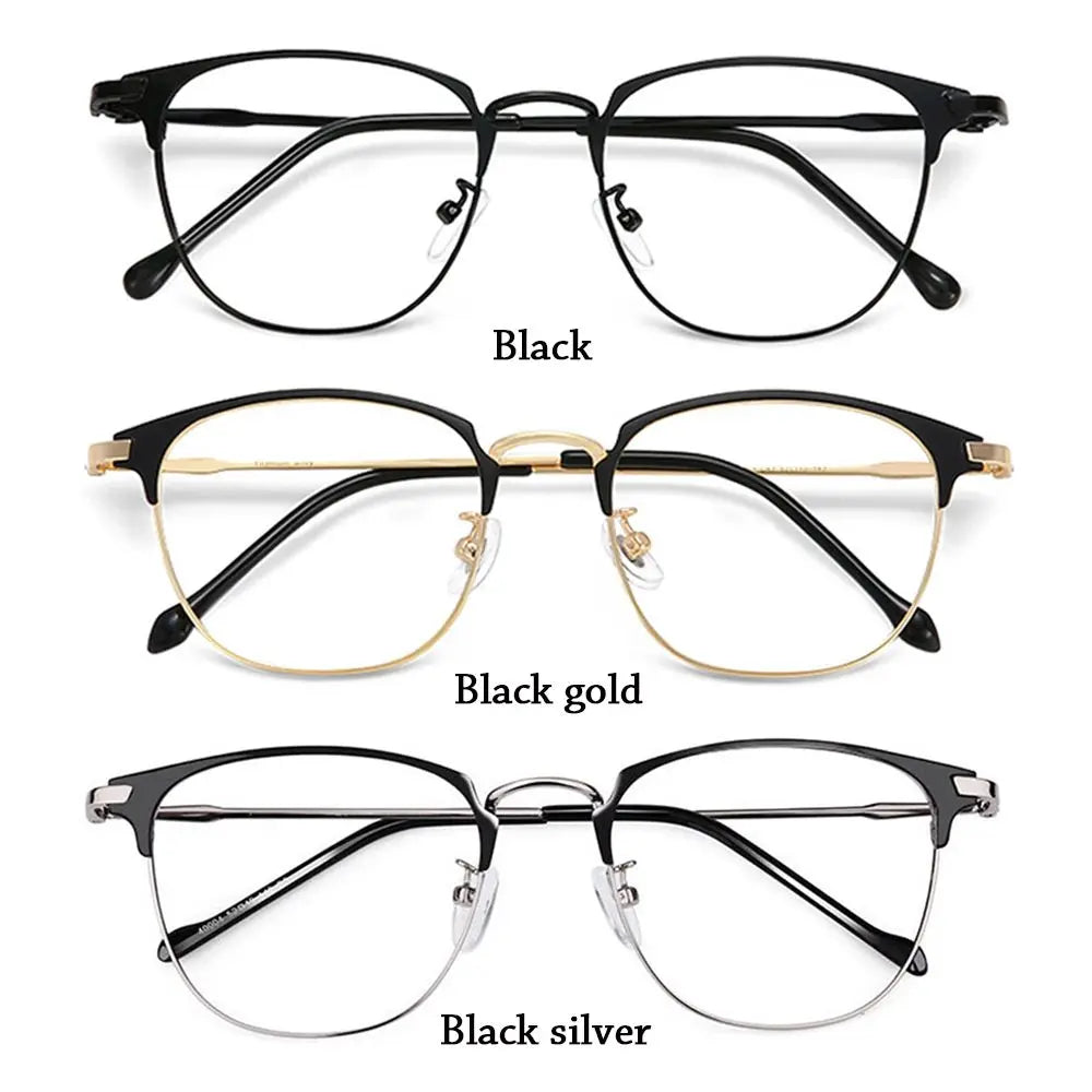 Classic Semi Rimless Anti Blue Light Blocking Glasses Metal Frame Men Square Ray Filter Eyeglasses Frames Computer Women Goggles