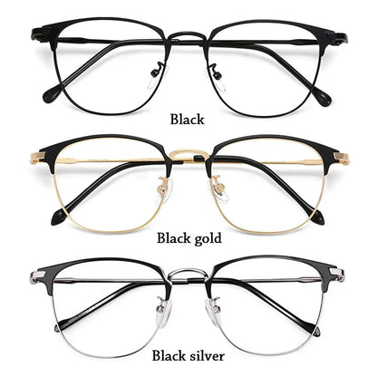 Classic Semi Rimless Anti Blue Light Blocking Glasses Metal Frame Men Square Ray Filter Eyeglasses Frames Computer Women Goggles