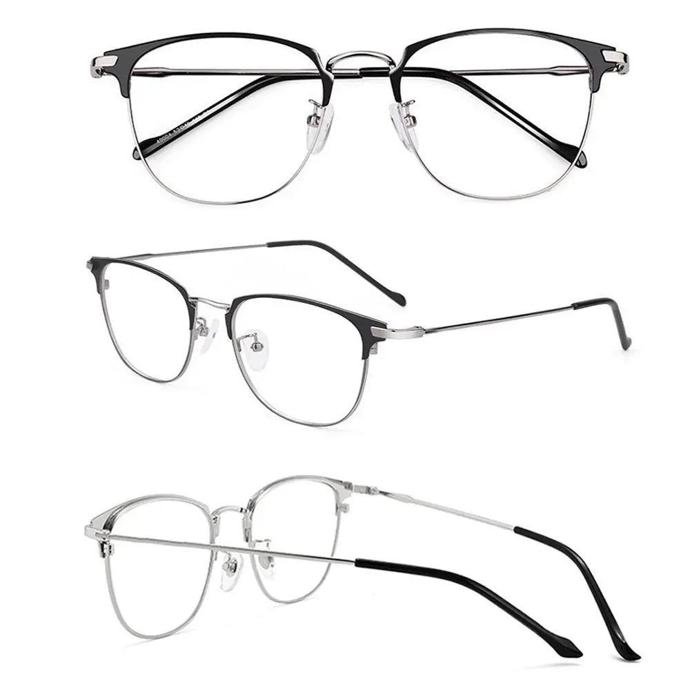 Classic Semi Rimless Anti Blue Light Blocking Glasses Metal Frame Men Square Ray Filter Eyeglasses Frames Computer Women Goggles