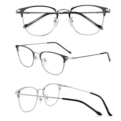 Classic Semi Rimless Anti Blue Light Blocking Glasses Metal Frame Men Square Ray Filter Eyeglasses Frames Computer Women Goggles